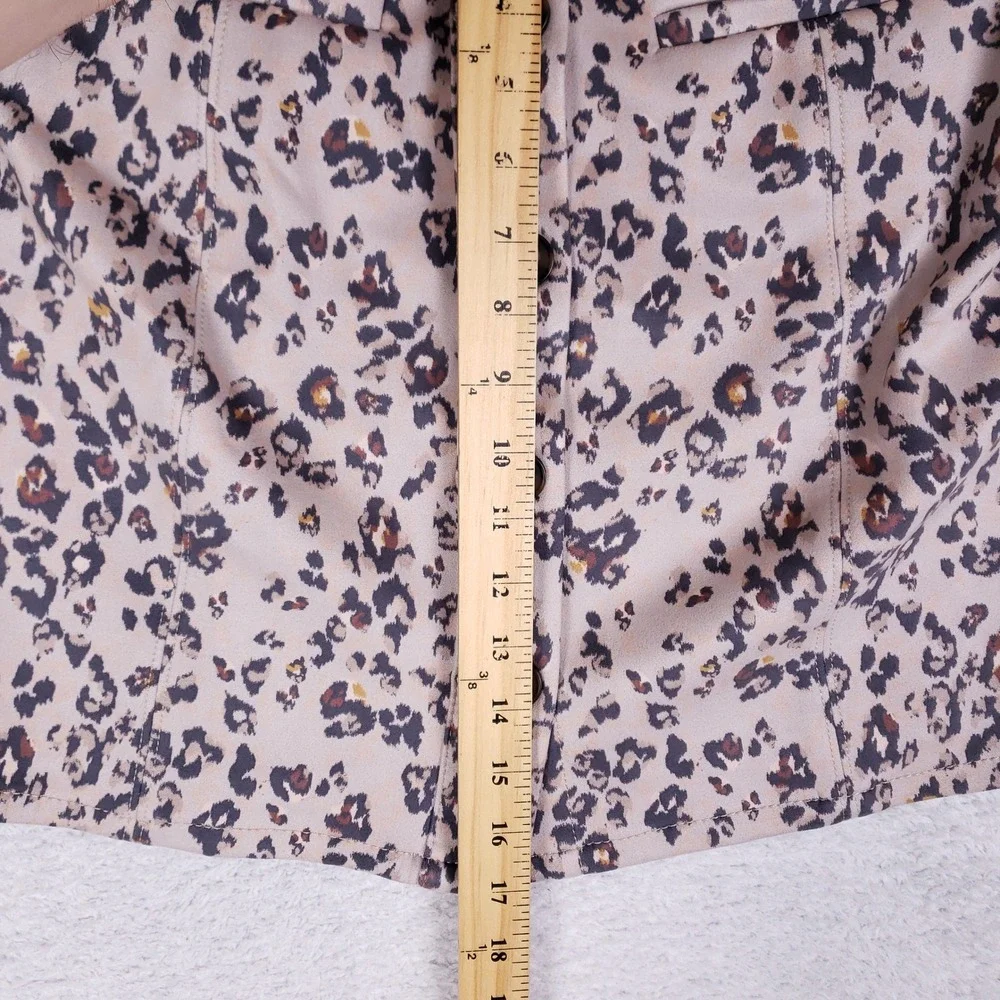 Maurices Leopard Print‎ Button Front Mini Skirt Tan Brown Size 8 High Waisted